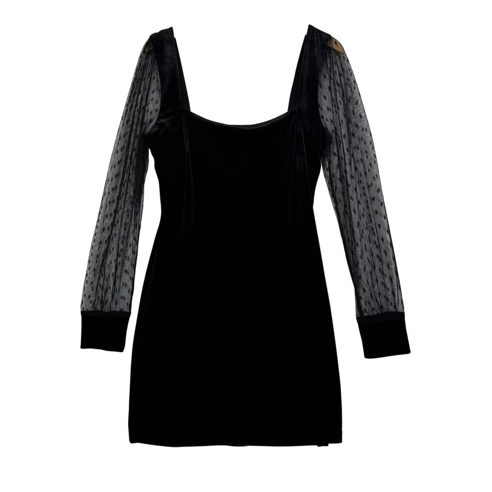 Speechless Womens XXL Black Velvet Sheer Mesh Dark‎ Romantic Dress